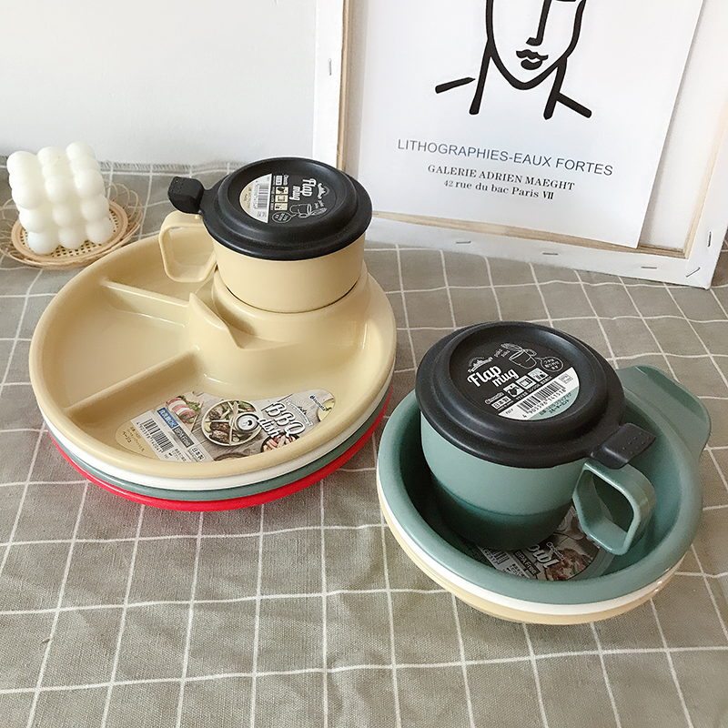 日本进口白色简约分格餐盘