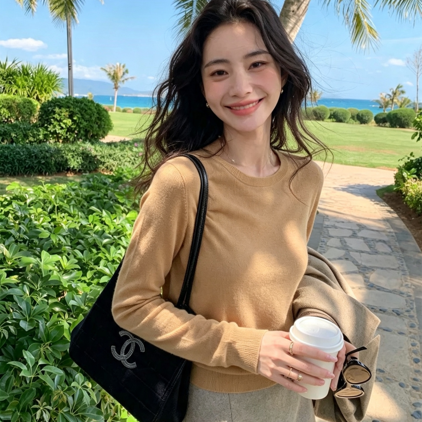 春秋女圆领羊毛薄款打底毛衣