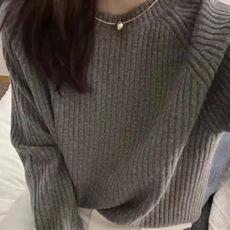 羊绒衫圆领套头毛衣女