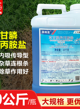41%草甘膦异丙胺盐 除杂草农药果园非耕地烂根除草剂10公斤大桶