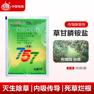 757草甘膦铵盐草甘磷农药除杂草剂除草烂根剂柑橘园非耕地一七锄
