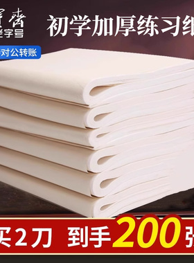 荣宝斋日星宣纸书画练习纸生宣国画纸毛笔书法纸初学者熟宣半生半熟美术学生毛边纸100张宣纸书法纸