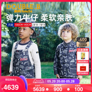 MIKIHOUSE儿童外套男宝女童帅气花纹牛仔外套春秋新品 DOUBLE_B