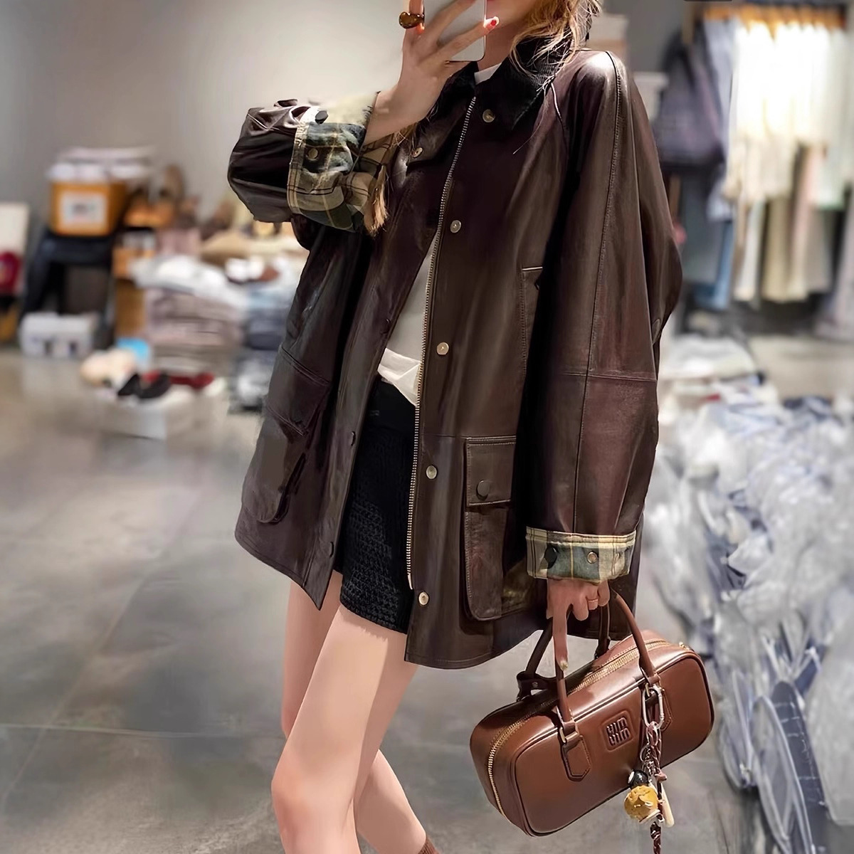 今年流行特惠海宁棕色皮衣外套女绵羊皮高级感2025新款爆款秋冬