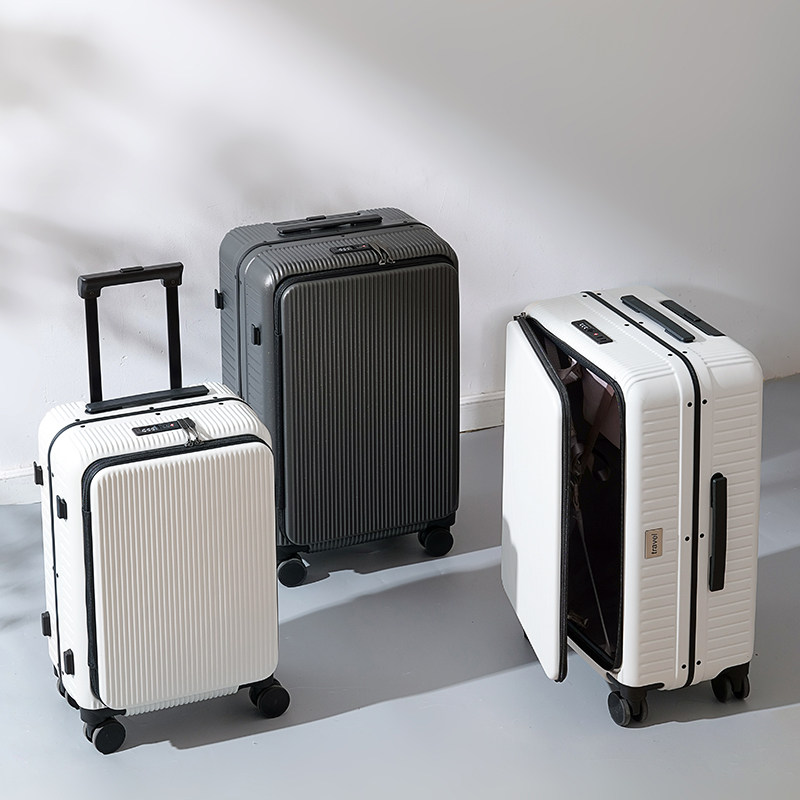 前开盖行李箱女2024新款多功能铝框拉杆箱男20寸旅行箱密码皮箱24