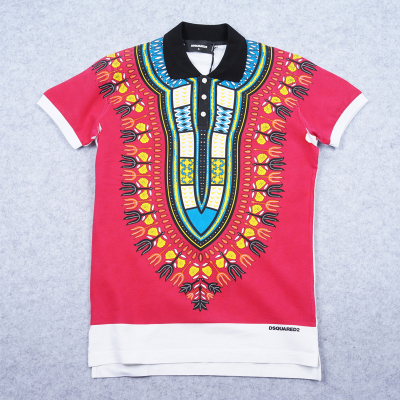 意大利原产Dashiki部落风珠地棉翻领短袖POLO衫 公价5190元