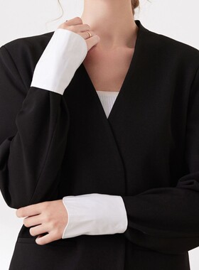 女衬衫式假袖子职业装内搭袖口