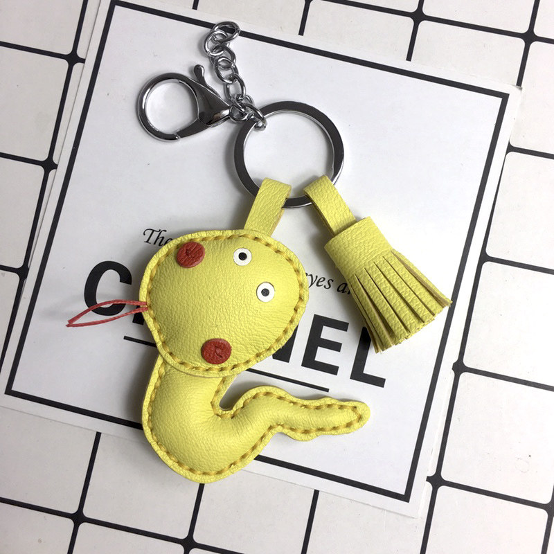 手工定做真皮钥匙扣汽车生肖蛇女韩国可爱情侣礼物生日创意包挂件