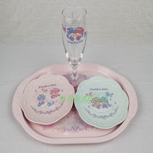 三丽鸥Sanrio 日版 双子星小双星可爱陶瓷碟托盘水果盘玻璃杯酒杯