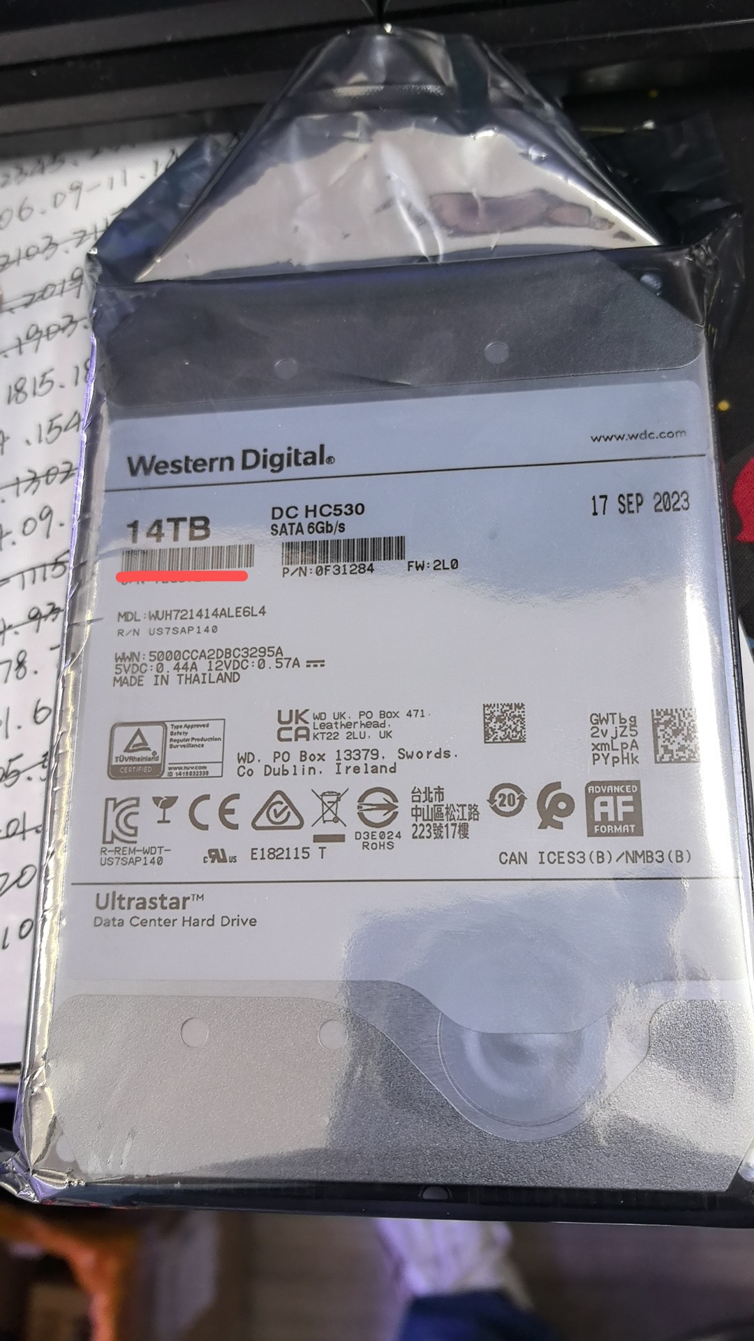 WD/西部数据WUH721414ALE6L4 全新14TB氦气企业级14t机械硬盘sata