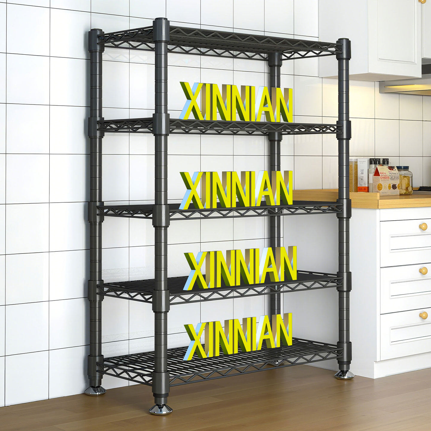 德国厨房置物架落地多层收纳架金属一体多功能家用商用货架花架子