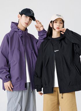 JK02高质量冲锋衣防水P45黑色军绿浅绿杏色紫色M到3XL