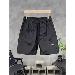 短裤男五分裤夏季纯色中裤时尚百搭透气宽松男士薄款中腰休闲裤子
