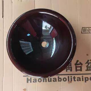 钢化玻璃洗手盆嵌入式洗脸盆洁具半嵌入式洗脸盆