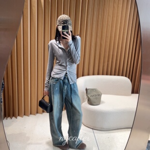 针织开衫 nycafter莱赛尔羊毛花边双层撞色长袖 aa3358 念念