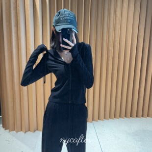 拉链外套微喇裤 德绒连帽修身 nycafter 250883 念念
