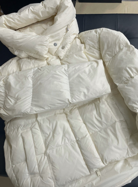 【念念】2024泡芙90鸭绒连帽羽绒服帽子可拆前短后长设计外套