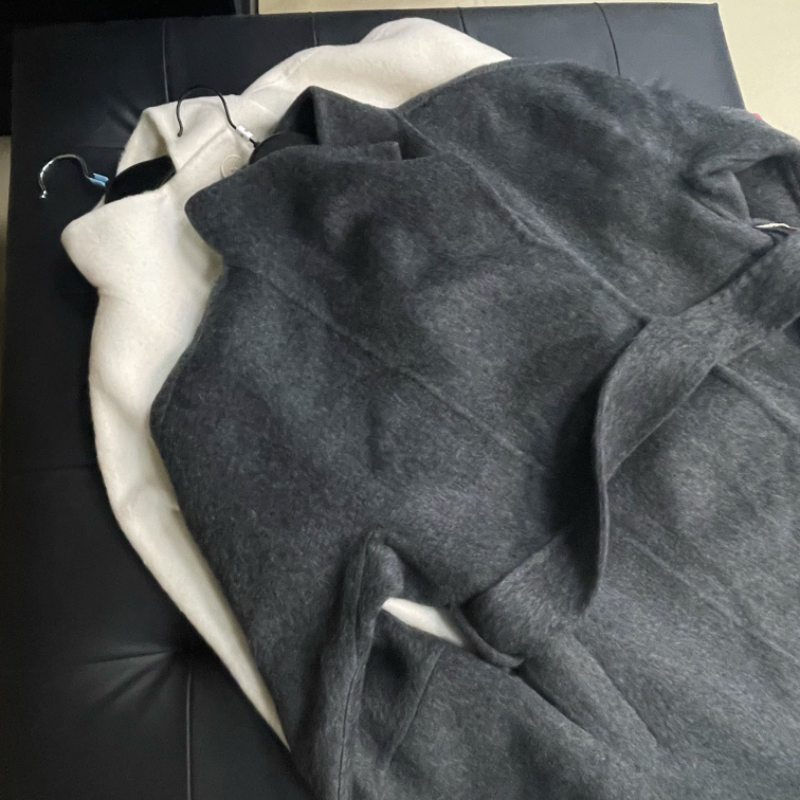 【念念】2024ZZ中长款立领单扣毛呢大衣两色腰带羊毛大衣MM1477