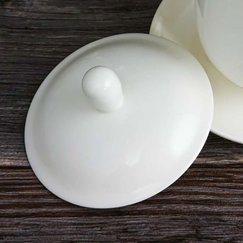 陶瓷茶杯盖子单卖圆形瓷盖通用