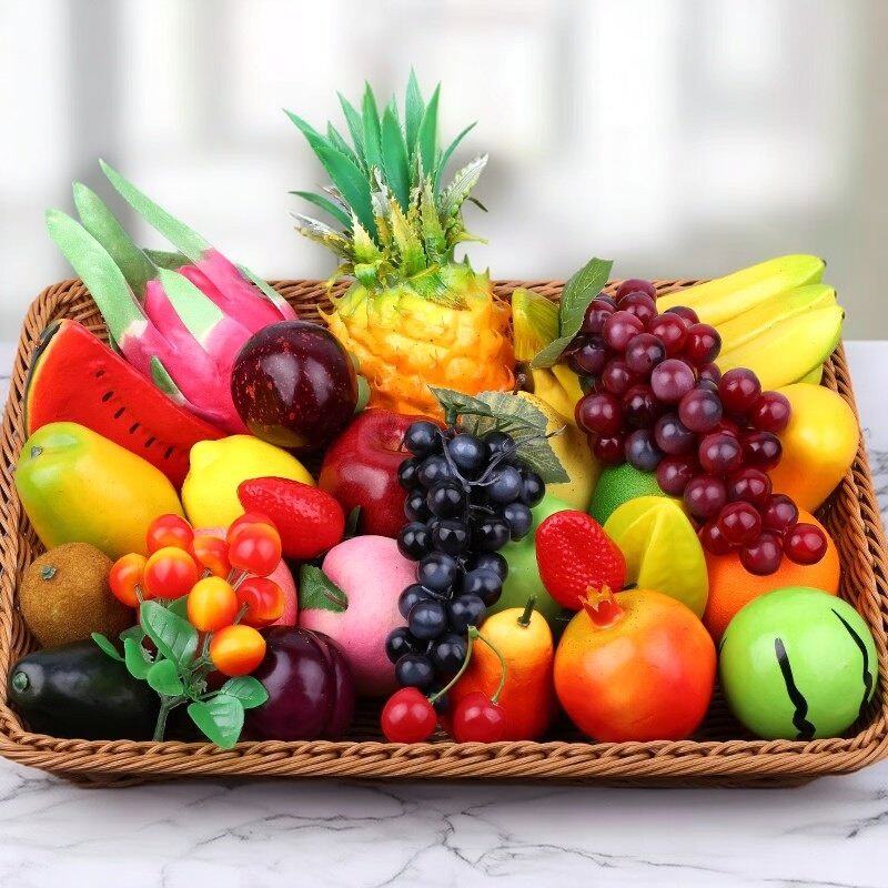 仿真水果蔬菜模型套装塑料泡沫假苹果仿生面包玩具摆件拍摄影道具