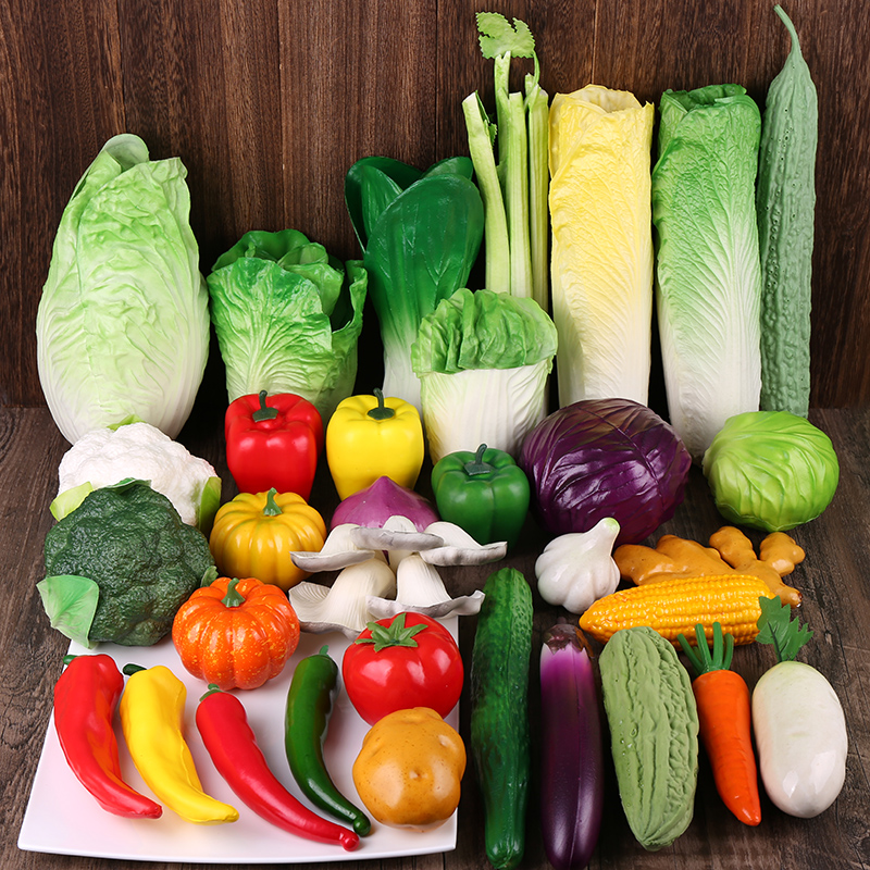 蘑菇西红柿果蔬拍摄摆件橱柜白菜