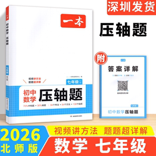 2026一本初中数学压轴题必备压轴题七年级数学一题多解带视频讲解全国通用专题训练7年级上下册答题模板北师大版初中数学压轴题