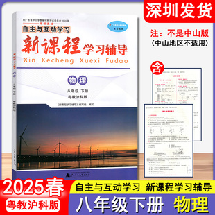 2025春 自主与互动学习新课程学习辅导物理初中八年级下册粤教沪科版 广西师范大学出版社 深圳发货9787559879219