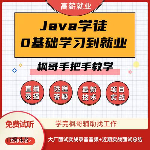 java培训一对一在线辅导编程开发网课教学就业项目指导零基础入门
