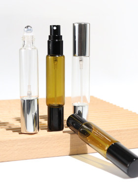 T分装瓶/双头A1pq808-双头喷雾滚珠瓶圆柱香水分装瓶玻璃细雾瓶