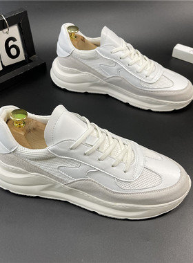 网面鞋夏季新款低帮透气男鞋时尚潮流百搭运动休闲鞋厚底跑步鞋子