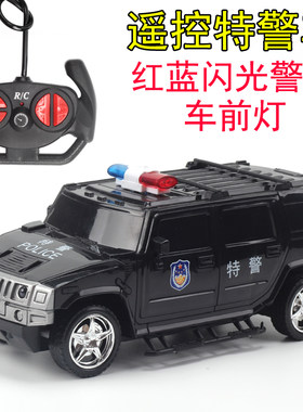 电动遥控灯光仿真玩具警察车