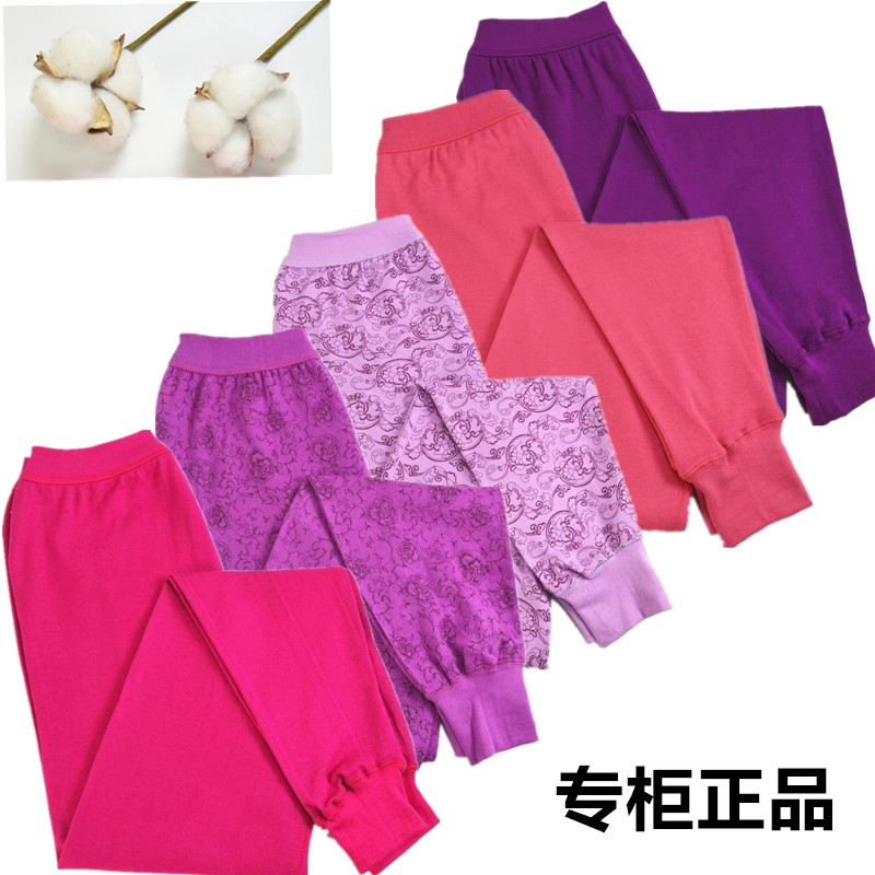 单件女士纯棉100%棉毛裤秋裤全棉中老年高腰秋裤女衬裤