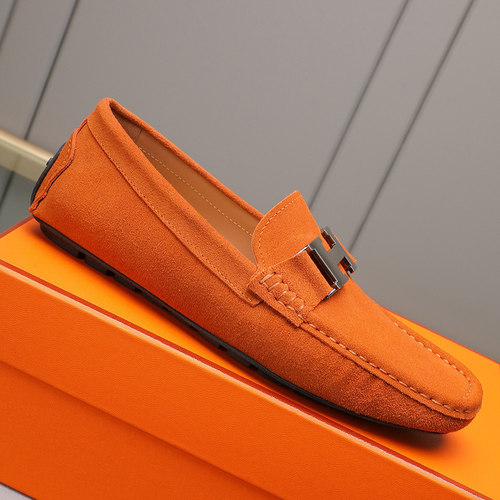 乐福鞋男鞋潮牌牛皮一脚蹬驾车鞋