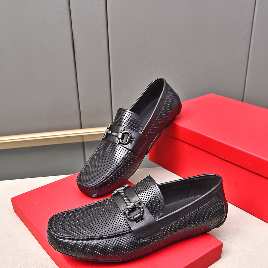 邦家尼镂空豆豆鞋牛津鞋