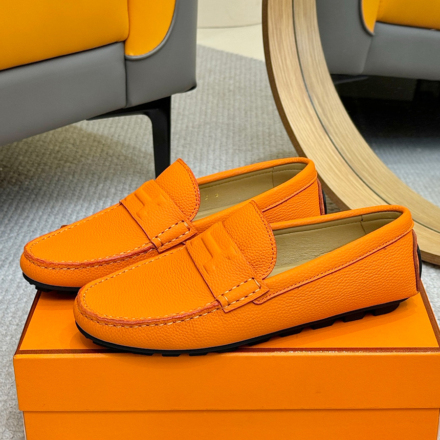 男鞋潮牌牛皮一脚蹬驾车鞋