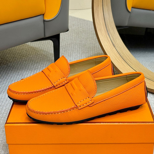 男鞋潮牌牛皮一脚蹬驾车鞋