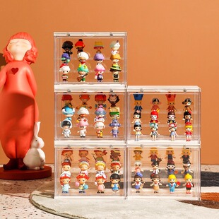 RMAX阶梯式盲盒展示柜手办置物架透明亚克力泡泡玛特专用陈列柜架