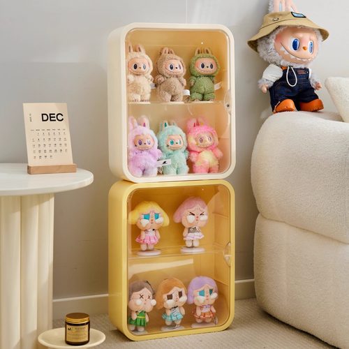 RMAX盲盒收纳展示架壁挂labubu泡泡玛特展示盒公仔防尘娃娃手办柜