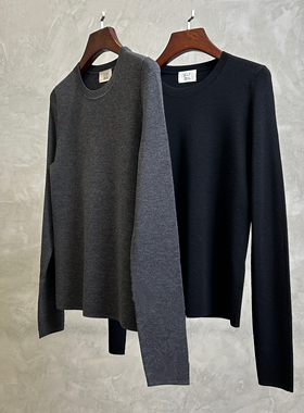 百搭 JCLP精纺100%羊毛针织打底衫 纯羊毛小圆领羊毛衫毛衣打底