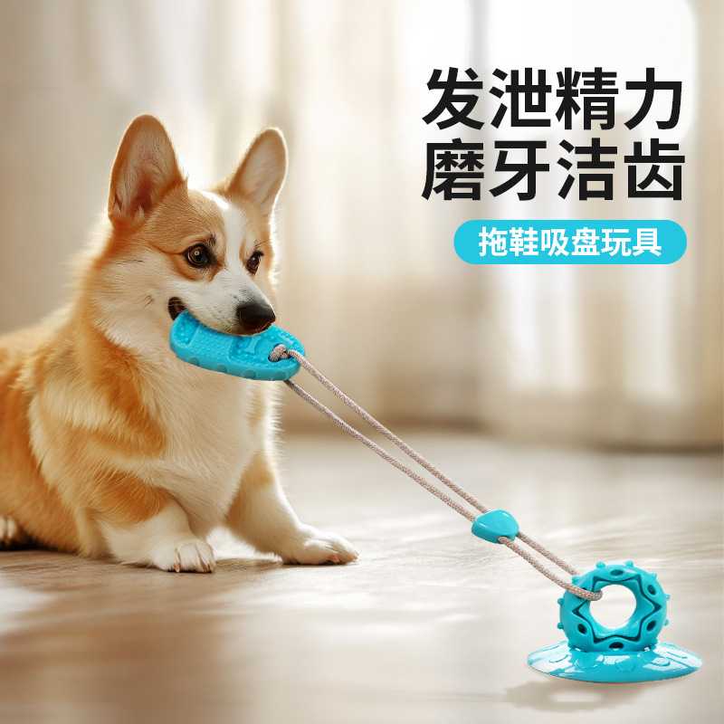 狗狗玩具吸盘拖鞋耐咬磨牙漏食球解闷自嗨消耗体力中型犬啃咬玩具图片
