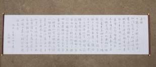 文征明行书茶歌水写布150cm*35cm仿宣清水免墨万次描红