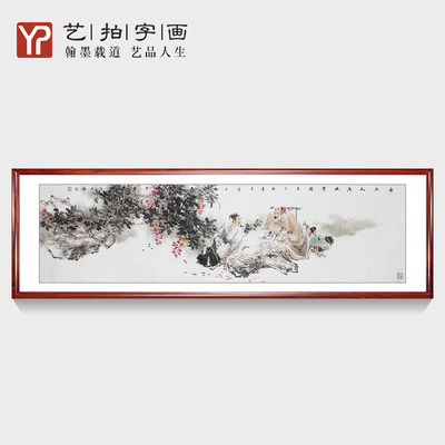 手绘真迹花鸟国画水墨风写意人物古代禅意画办公室酒店茶室装饰画