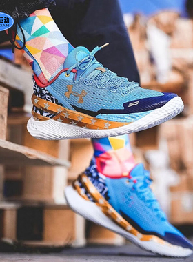 安德玛库里2篮球鞋夏季新款透气缓震运动鞋健身休闲鞋3026276AD