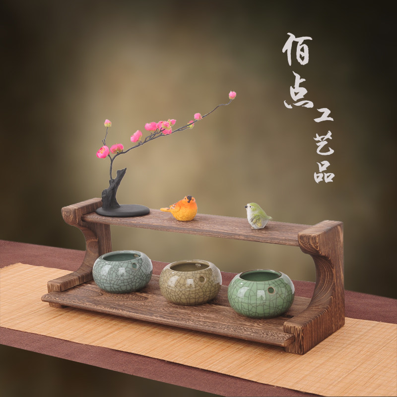 复古实木桌面收纳架茶室置物架茶具茶杯茶壶展示架功夫茶杯架子,收纳整理,整理架/置物架/收纳架,淘宝优惠券,粉丝福利购,淘宝优惠卷