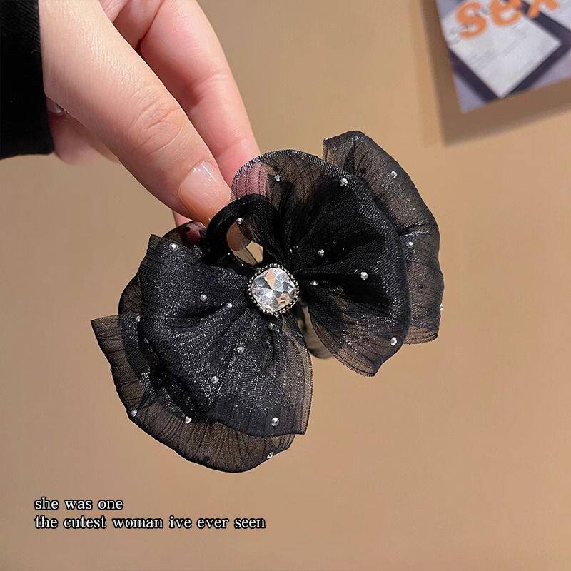 满天星绢纱泡抓夹女秋冬发