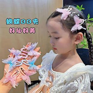 新款立体蝴蝶bb夹古风儿童头饰女童公主发夹甜美汉服女孩发卡发饰