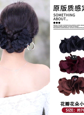 花瓣花朵小抓夹女新款发夹7cm前额刘海夹公主头发卡侧边夹子头饰