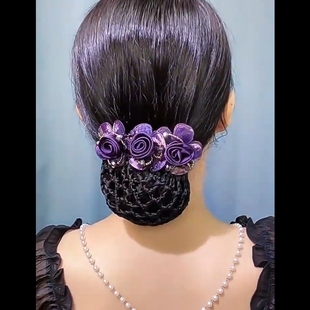 韩式头花2025年新款头饰高端职业发夹网兜丸子头发网女盘头发神器