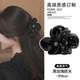 巴黎王妃抓夹黑玫瑰花朵网纱发夹半扎发发卡成人发量少中号鲨鱼夹