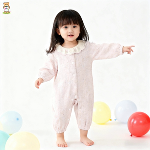 婴儿女宝宝衣服2025春秋连体衣春季 外套 哈衣满月百天甜美可爱薄款